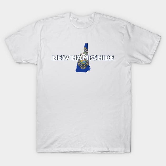 New Hampshire Colored State T-Shirt by m2inspiration